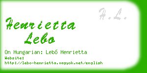 henrietta lebo business card
