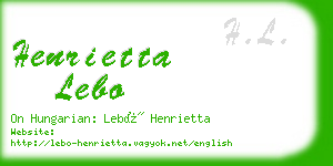 henrietta lebo business card